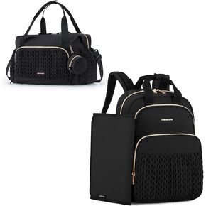 mommore Diaper Bag Backpack and Diaper Bag Tote Large Baby Bag for Boys Girls Quilted