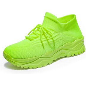 Women's Walking Shoes Slip-On Running Shoes- MD Sole Lightweight Sneakers for Women, Breathable Arch Support Running Gym Shoes