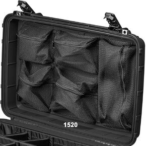 Lid Organizer for The Pelican 1520 Case, Apache 4800, 5 Mesh Pockets for Storage, Comes with Velcro, Fits 18.06 x 12.89 Inches Internal Case Size, Bigger Hard Cases Camera Case Diving Dry Box