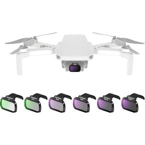 NEEWER 6 Pack ND Filter Set Compatible with DJI Mini 4K/2/Mavic/SE/2 SE, Drone Lens Accessories, Snap On CPL UV Neutral Density Filters ND4/ND8/ND16/ND32, Multi Coated HD Glass Gimbal Safe, FL-B31