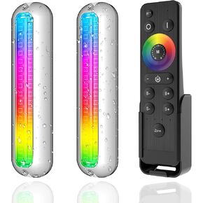 Husuku GT1 LED LED LED LED LID MARINE LIDA MARINE ، 2000LM RGB IP68 36LED 12V ~ 24V ، SUS316 ، التجميع اللاسلكي والتحكم في المزامنة التلقائية ، مصابيح ألوان متعددة لليخوت زورق شراعي بونتون