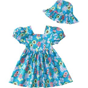 Toddler Baby Girl Dresses Summer Clothes Boho Short Sleeve Dress Ruffle Infant Sundress Cute Girls Outfit