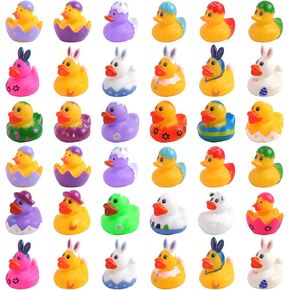 36pcs easter rubber ducks - Mini Brunny تحت عنوان البط المطاط Jeep Ducking من أجل الأطفال المرح وقت الاستحمام ، وملحقات استحمام الطفل ، وأشجار سلة عيد الفصح ، وفضلات الحفلات