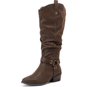 Luoika Women's Extra Wide Calf Knee High Boots, Wide Width Slouchy Knee-High Boots.