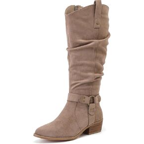 Luoika Women's Extra Wide Calf Knee High Boots, Wide Width Slouchy Knee-High Boots. in Kuwait