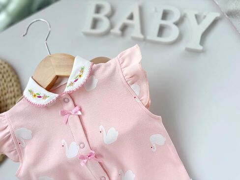Baby Girl Romper Cute Cartoon Printed Short Sleeve One-Piece Romper Infant Summer Clothes 100% Cotton Jumpsuit in Kuwait