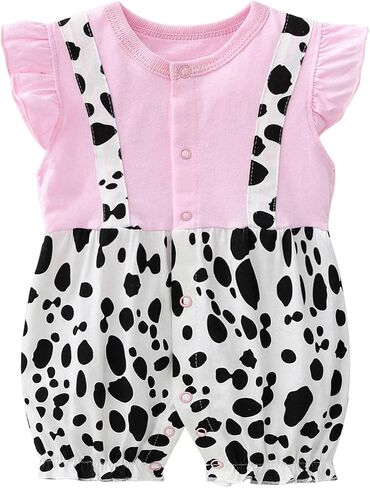 Baby Girl Romper Cute Cartoon Printed Short Sleeve One-Piece Romper Infant Summer Clothes 100% Cotton Jumpsuit in Kuwait
