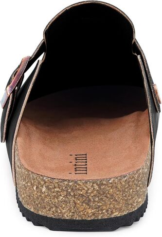 Womens Cork Footbed Clogs Mens PU Leather Mules with Arch Support Adjustable Buckle Comfort Slip On Potato Shoes Unisex Non-Slip Flat Sandals Indoor Outdoor in Saudi Arabia