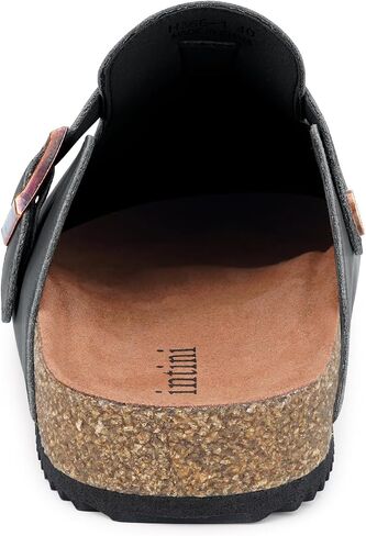 Womens Cork Footbed Clogs Mens PU Leather Mules with Arch Support Adjustable Buckle Comfort Slip On Potato Shoes Unisex Non-Slip Flat Sandals Indoor Outdoor in Saudi Arabia