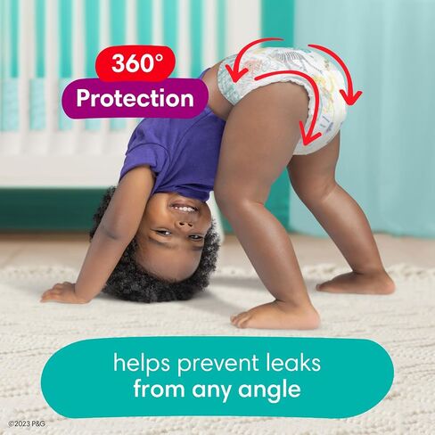 Pampers Pull On Cruisers 360° Fit Disposable Baby Diapers Size 4, 2 Months Supply (2 x 144 Count) with Sensitive Water Based Wipes 12X Multi Pack Pop-Top and Refill (1008 Count) in Saudi Arabia