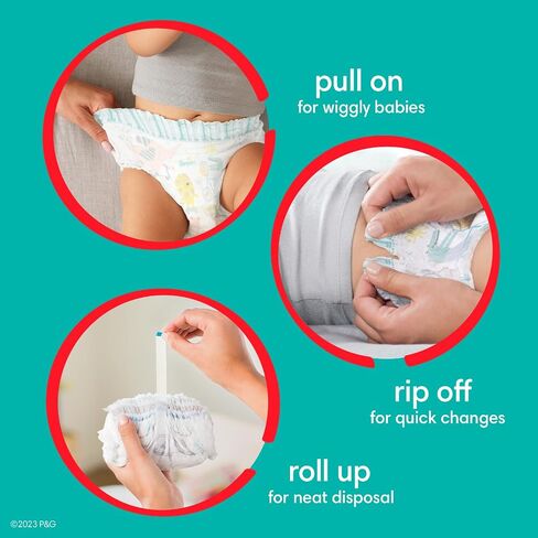 Pampers Pull On Cruisers 360° Fit Disposable Baby Diapers Size 4, 2 Months Supply (2 x 144 Count) with Sensitive Water Based Wipes 12X Multi Pack Pop-Top and Refill (1008 Count) in Saudi Arabia