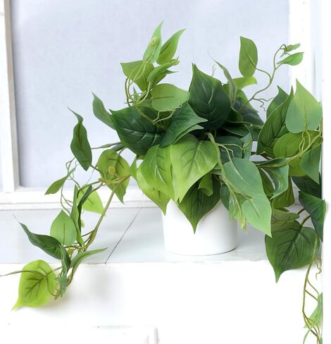 1 Pack Fake Hanging Plants, Artificial Small Potted Plants for Indoor Outdoor Aesthetic Office Living Room Shelf Decor,Desktop Green Decoration in Saudi Arabia