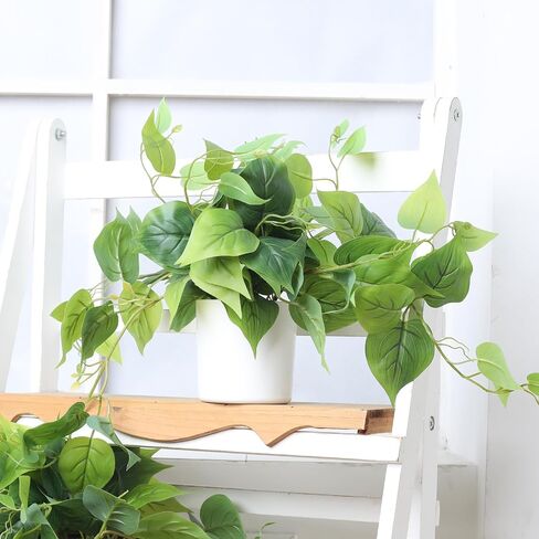 1 Pack Fake Hanging Plants, Artificial Small Potted Plants for Indoor Outdoor Aesthetic Office Living Room Shelf Decor,Desktop Green Decoration in Saudi Arabia