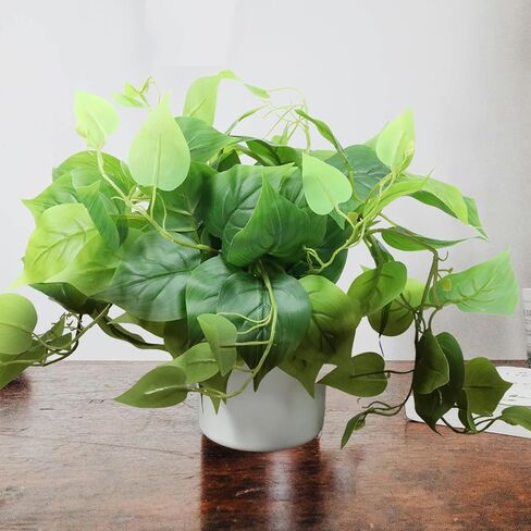 1 Pack Fake Hanging Plants, Artificial Small Potted Plants for Indoor Outdoor Aesthetic Office Living Room Shelf Decor,Desktop Green Decoration in Saudi Arabia