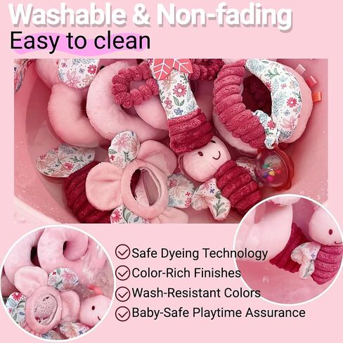 Spiral Car Seat Stroller Toy for Babies 0-6-12 Months, Baby Toys 0-3-4-5-6 Newborn Girl Shower Gifts, Carseat Hanging Sensory Toys for Infant Boy with Rattle, Mirror, Easter Basket Stuffers in Kuwait