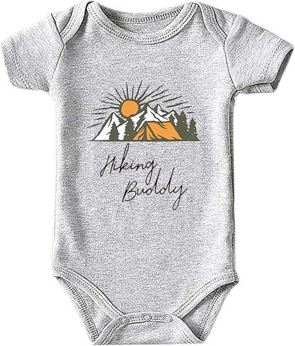 Hiking Buddy Baby Girls Boys Bodysuit Newborn onesie Short Sleeve Infant Romper 0-24 Months in Kuwait