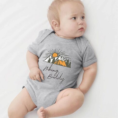 Hiking Buddy Baby Girls Boys Bodysuit Newborn onesie Short Sleeve Infant Romper 0-24 Months in Kuwait