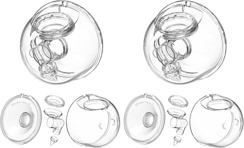Breast Pump Parts Flange Shield 24mm Duckbill Valve Silicone Diaphragm Linker Milk Collector Cup Overall Replacement Compatible with Kmaier TSRETE Momcozy S9 S10 S12 S13 S15 S12A, 2 Packs 10 Pcs in Saudi Arabia