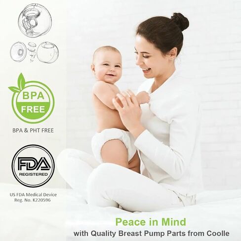 Breast Pump Parts Flange Shield 24mm Duckbill Valve Silicone Diaphragm Linker Milk Collector Cup Overall Replacement Compatible with Kmaier TSRETE Momcozy S9 S10 S12 S13 S15 S12A, 2 Packs 10 Pcs in Saudi Arabia