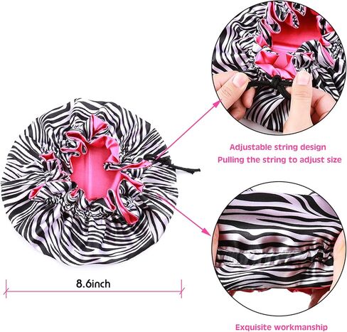Kids and Dolls Matching Bonnet Set Satin Bonnet Sleeping Cap Adjustable Sleep Bonnet with Drawstring Reversible in Saudi Arabia