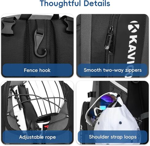 Baseball Bag for Youth and Adult, Softball Bag 50L Large Capacity Holds 4 Bats, Equipment Backpack with Shoes Compartment in Saudi Arabia