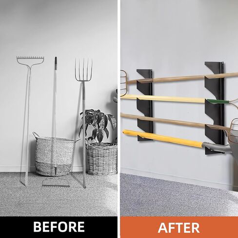CZWL&HG Heavy-Duty Garden Tool Organizer Wall Mount – Garage Wall Storage Rack for Shovels, Rakes & Long-Handled Tools – Solid Steel, Holds 250 lbs in Kuwait
