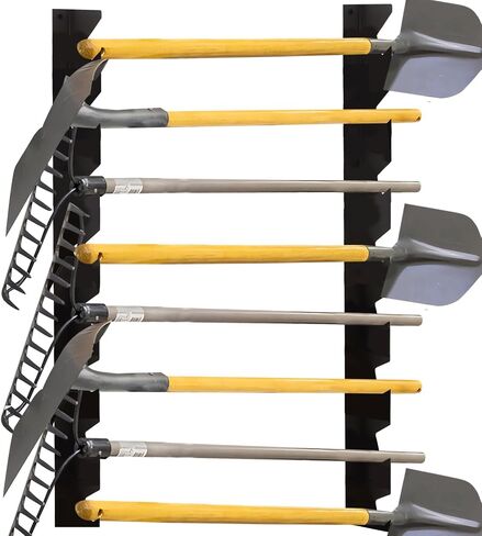 CZWL&HG Heavy-Duty Garden Tool Organizer Wall Mount – Garage Wall Storage Rack for Shovels, Rakes & Long-Handled Tools – Solid Steel, Holds 250 lbs in Kuwait