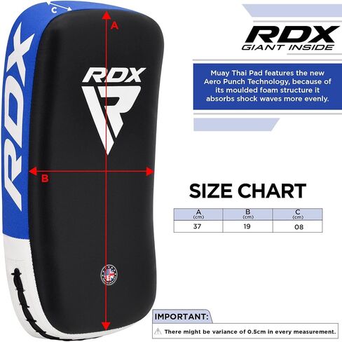 وسادة RDX Muay التايلاندية للتدريب، درع الضرب المنحني للكيك بوكسينغ، تدريب ركلة الملاكمة، الفنون القتالية المختلطة، الفنون القتالية، الكاراتيه، التايكوندو، اللكم، القدم، الركبة والكوع (وسادة واحدة فقط) in Saudi Arabia