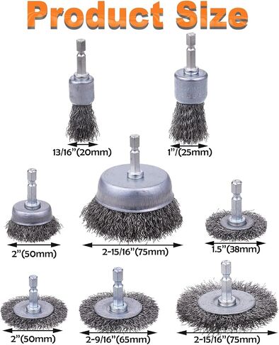 Rocaris 40 Pack Carbon Steel Wire Wheel Brush with 1/4-Inch Hex Shank | Cup Brush, Wheel Brush, Pen Brush Set, for Rust Removal, Corrosion and Scrub Surfaces in Saudi Arabia