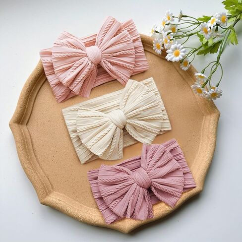 Jesries Baby Devels and Dows ، Handmadey Nylon Hairbands Hairbands Hair أقواس - إكسسوارات شعر الفتيات للحديدين الجدد والرضع والأطفال الصغار in Kuwait