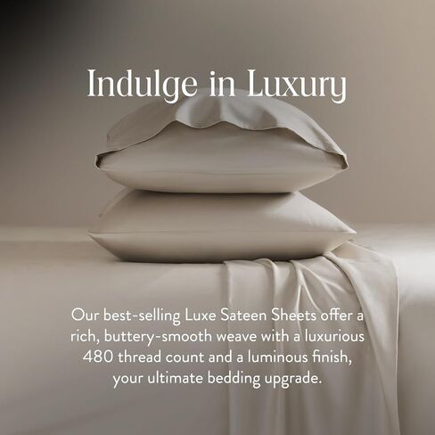 Brooklinen Sateen 4-Pc Sheet Set Luxury Softness - Queen, Pebble Stripe in Saudi Arabia