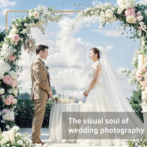 Liacere Wedding Arch Backdrop Stand, 6.6x6.6 FT Gold Wedding Arches for Ceremony Square Metal Balloon Arch Stand Garden Arbor Frame for Wedding Birthday Party Photo Booth Background Decoration in Kuwait