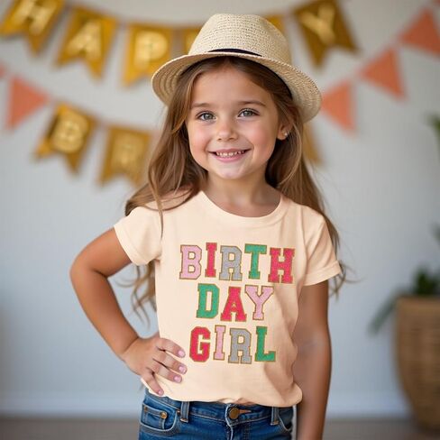 Izyjoy عيد ميلاد فتاة القمصان الصغيرة 2nd 3rd 4th الخامس 6th عيد ميلاد بريق التصحيح t-shirt bday الزي قصير الأكمام قمم تي شيرت in Saudi Arabia