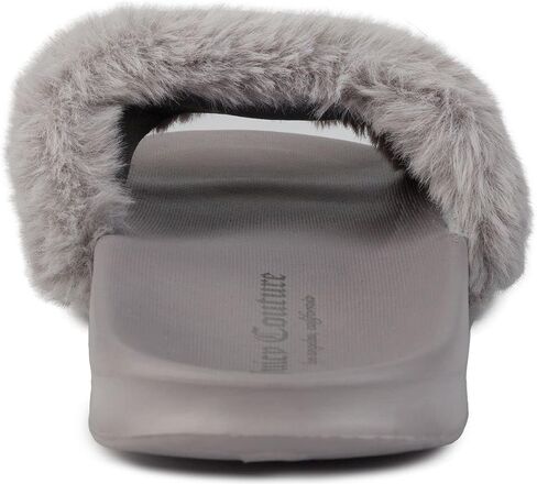 Juicy Couture Women's Fashionable Faux Fur Slide Sandals, Cozy Slip-On with EVA Sole for Indoor & Outdoor Slip-On in Saudi Arabia