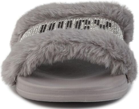 Juicy Couture Women's Fashionable Faux Fur Slide Sandals, Cozy Slip-On with EVA Sole for Indoor & Outdoor Slip-On in Saudi Arabia