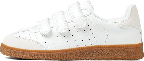 CYNLLIO Fashion Sneakers for Women 2026 Cute Casual Tennis Shoes | Leather and Suede Casual Sneakers, Non-Slip Walking Shoes with Hook and Loop Closure， Breathable Lightweight Comfortable in Saudi Arabia