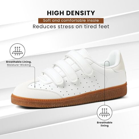 CYNLLIO Fashion Sneakers for Women 2026 Cute Casual Tennis Shoes | Leather and Suede Casual Sneakers, Non-Slip Walking Shoes with Hook and Loop Closure， Breathable Lightweight Comfortable in Saudi Arabia