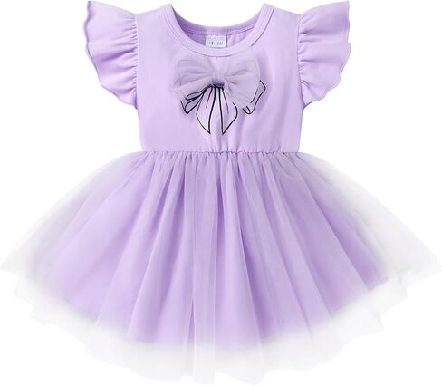 Toddler Baby Girl Summer Tutu Dress Princess Ruffle Casual Tulle Dress Bowtie Sleeveless Mesh Dresses 9M-4T in Saudi Arabia