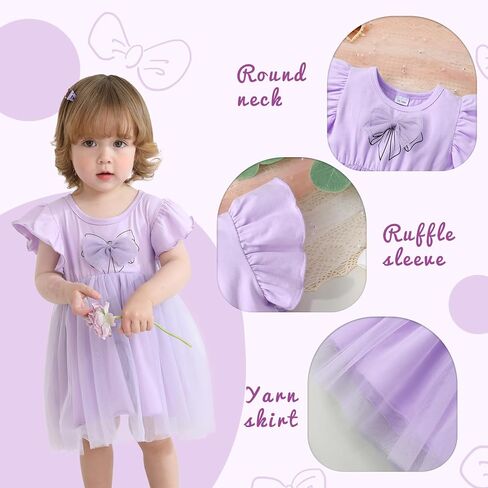 Toddler Baby Girl Summer Tutu Dress Princess Ruffle Casual Tulle Dress Bowtie Sleeveless Mesh Dresses 9M-4T in Saudi Arabia
