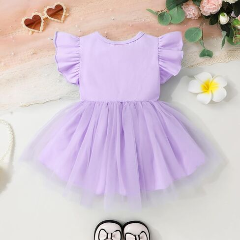 Toddler Baby Girl Summer Tutu Dress Princess Ruffle Casual Tulle Dress Bowtie Sleeveless Mesh Dresses 9M-4T in Saudi Arabia