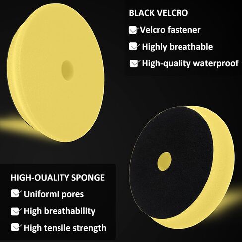 Light Cut Polishing Pad, Compound Buffing Pad for Car Buffer Polisher Compounding, Polishing and Waxing 2-Pack (6" Face, 5" Backing) 2-Pack in Saudi Arabia