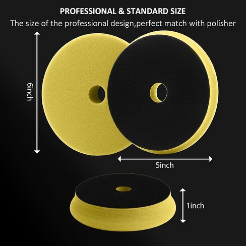 Light Cut Polishing Pad, Compound Buffing Pad for Car Buffer Polisher Compounding, Polishing and Waxing 2-Pack (6" Face, 5" Backing) 2-Pack in Saudi Arabia