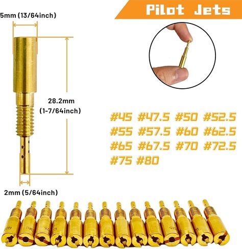 Pilot Slow Jet Kit for Mikuni Carburetor RS HSR HS TM VM28/486#10 ~ #80 14Pcs (#10- #42.5) in Kuwait