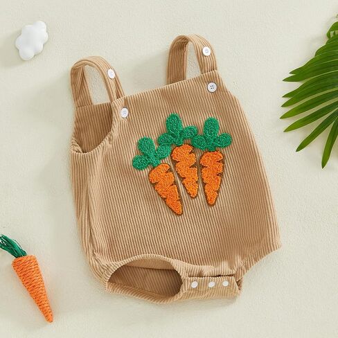 My First Easter Baby Girl Boy Outfit Bunny Embroidery Spring Overall Romper Newborn Infant Baby Easter Clothes in Saudi Arabia