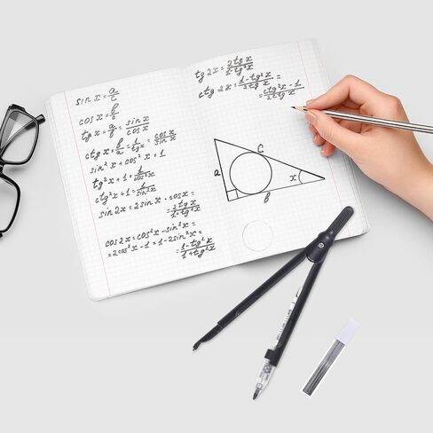 M&G Compass for Geometry, Metal Compass with Extra Leads and Eraser Geometry Math Drafting Drawing Measuring Tools for Classroom Office Supplies, Pink in Kuwait