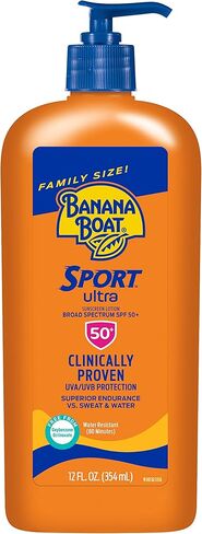 Banana Boat Kids Sport Sunscreen Stick SPF 50 Travel Size 0.5oz & Sport Ultra Sunscreen Lotion SPF 50 Family Size 12oz in Kuwait