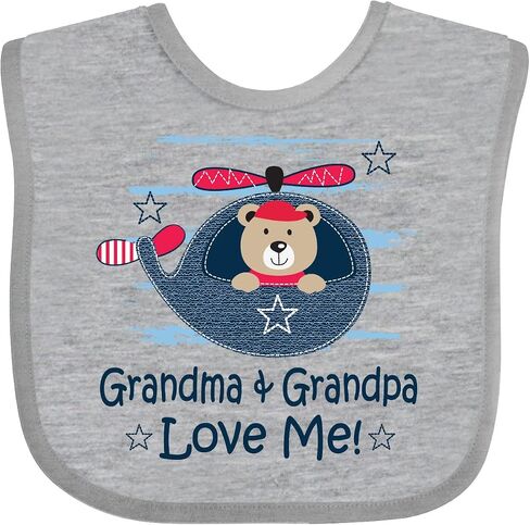 inktastic Grandma and Grandpa Love Me Boys Baby Bib in Saudi Arabia