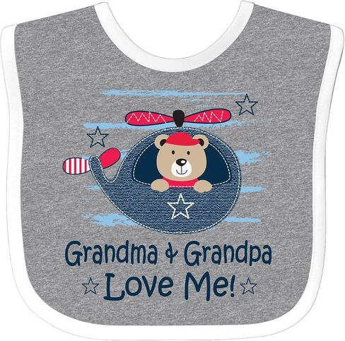 inktastic Grandma and Grandpa Love Me Boys Baby Bib in Saudi Arabia