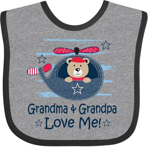 inktastic Grandma and Grandpa Love Me Boys Baby Bib in Saudi Arabia