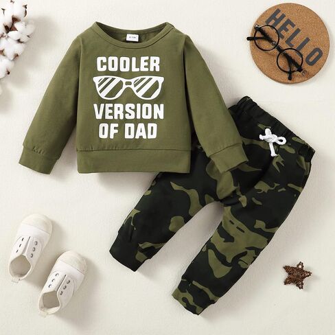 YALLET Baby Toddler Boy Clothes Fall Winter Outfit Long Sleeve Sweatshirts Pants Set 6 9 12 18 24 Months 3T 4T 5T Boy Clothes in Kuwait